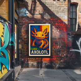 Axolotl Mosaic Art Poster