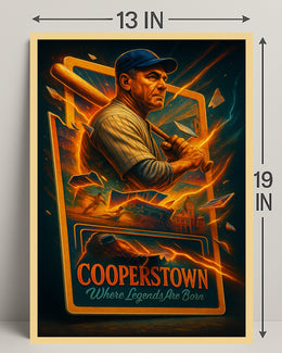 Cooperstown Legends Are Born Wall Art Print PosterGoat