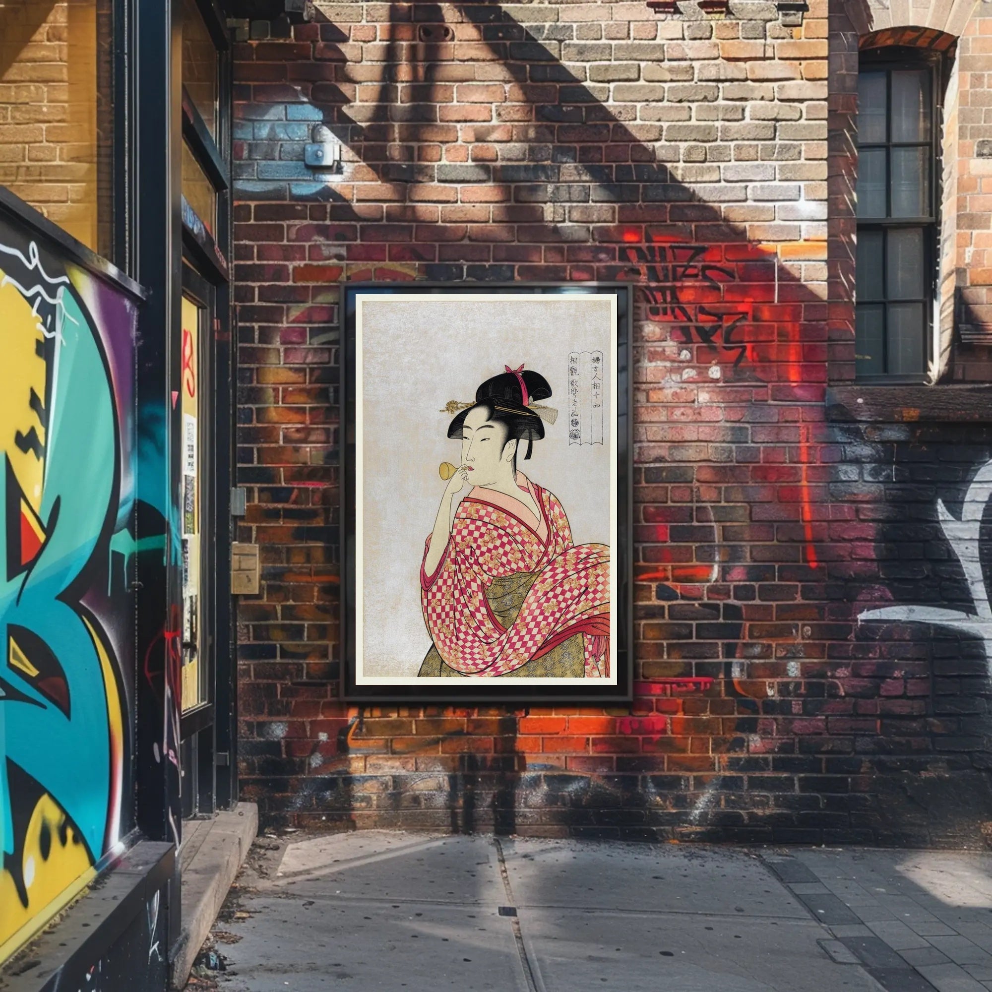 Title: Elegant Kimono and Hairpins: Traditional Japanese Beauty Poster