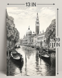 Venetian Canal A Serene Illustration Poster