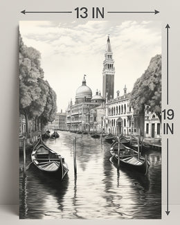 Venetian Canal A Serene Illustration Poster