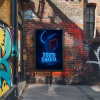 South Dakota Neon Vibes Poster
