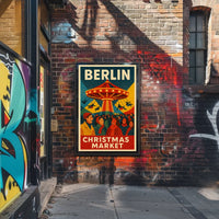 Christmas Carousel at Berlin Market Seasonal Travel Poster