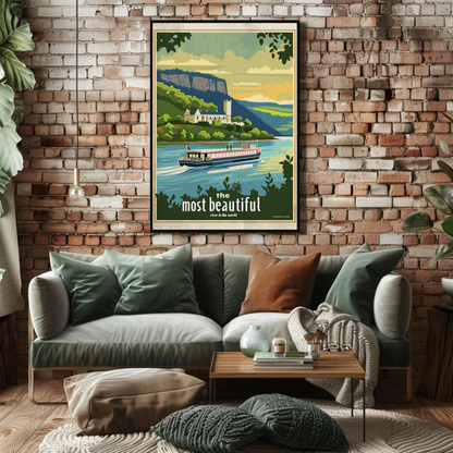 River Castle Cruise Scenic Journey Travel Poster