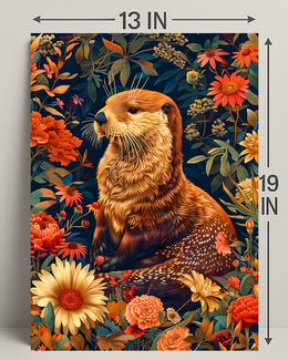 Enchanted Otter In A Floral Wonderland William Morris Art Poster