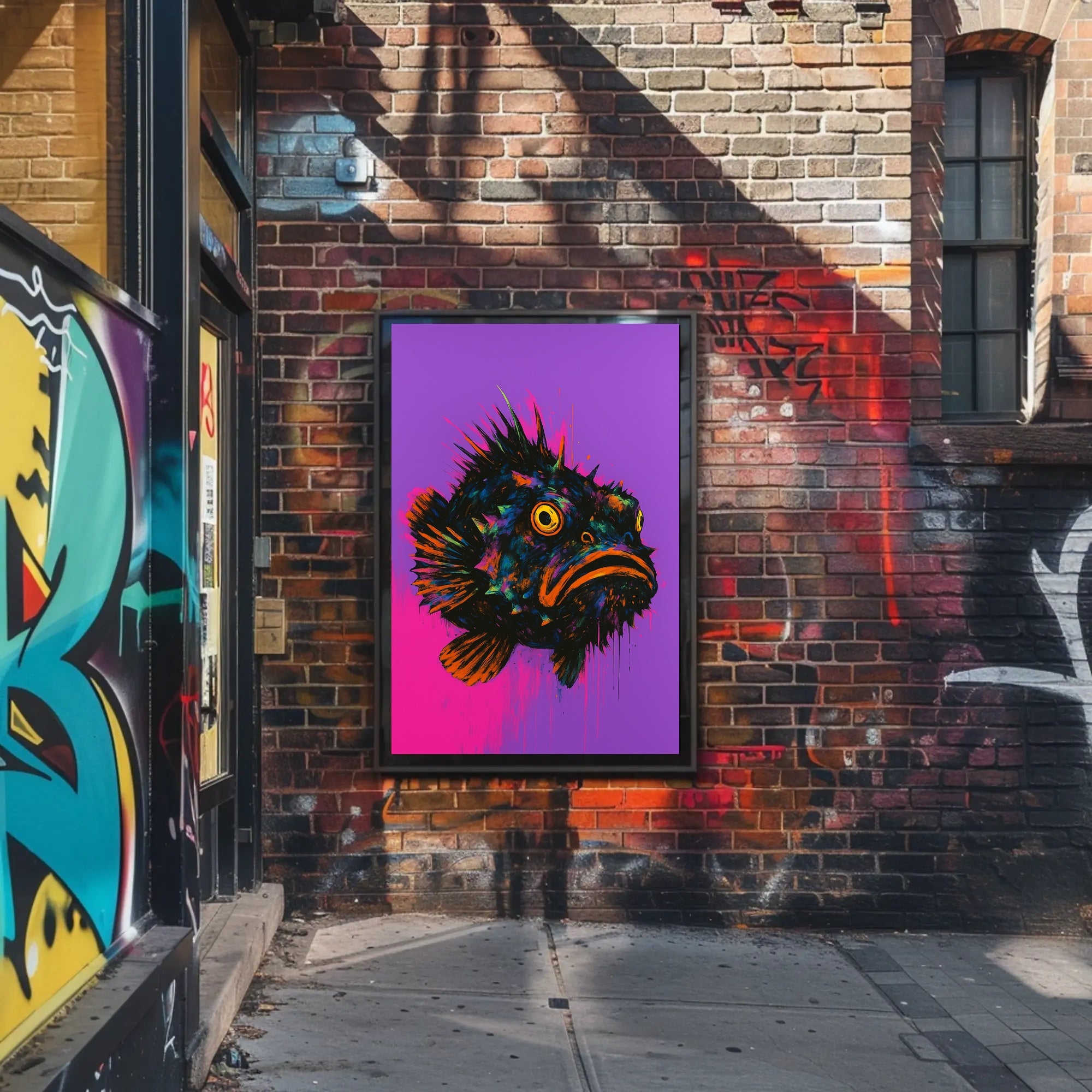 Neon Fish Expression Poster