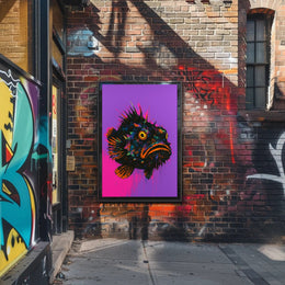 Neon Fish Expression Poster