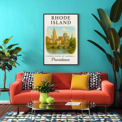 Rhode Island, Providence Signature Series Vintage Travel Poster