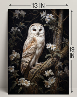 Owl Among Blossoms Poster PosterGoat