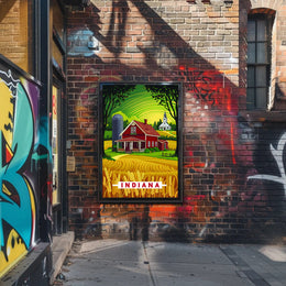 Indiana Countryside Illustration Poster