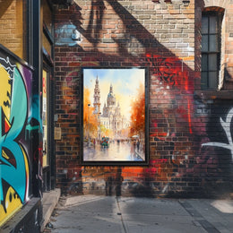 Grand Historic European Building in Urban Live Scene Poster