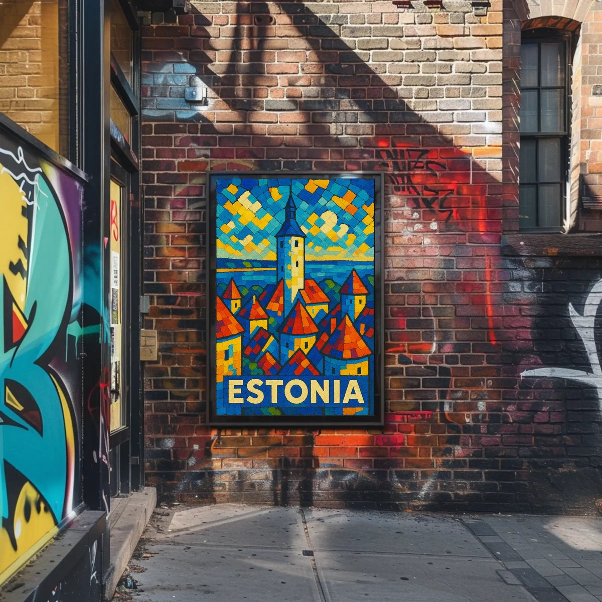 Estonia Mosaic Art Poster