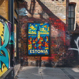 Estonia Mosaic Art Poster