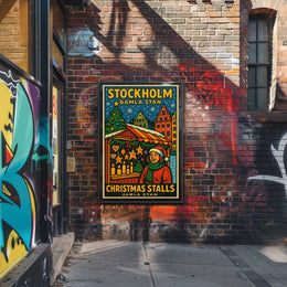 Stockholm Christmas Stalls Poster
