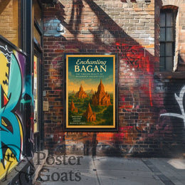 Bagan Travel Poster: Vintage Art of Timeless Beauty