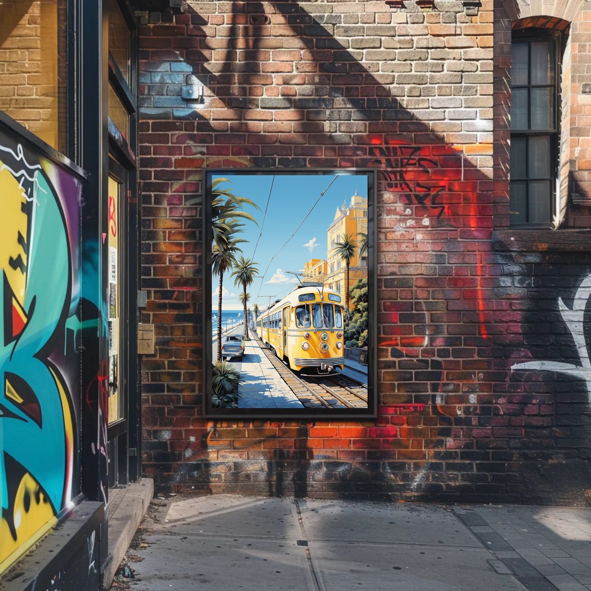 Coastal Tram Journey Poster