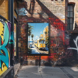 Coastal Tram Journey Poster