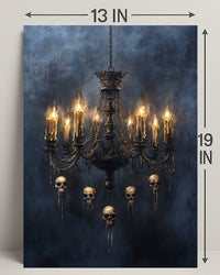 Gothic Chandelier Of Skulls Poster