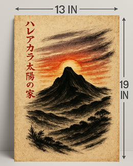 Dramatic Japanese Landscape Impressionism: Artistic Poster