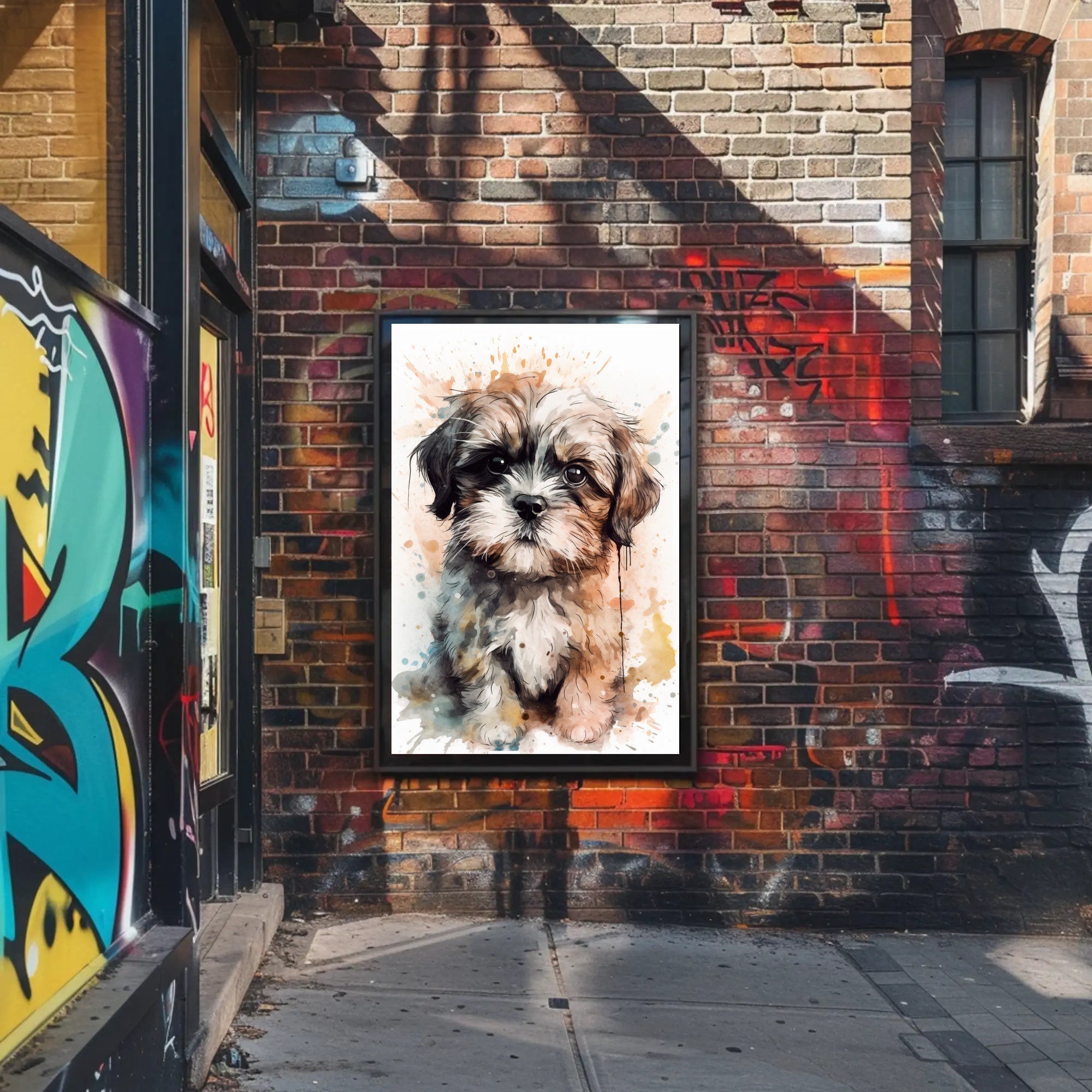 Watercolor Puppy Poster Cute Pet Wall Art Print
