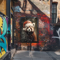 Festive Red Panda In Winter Wonderland Poster