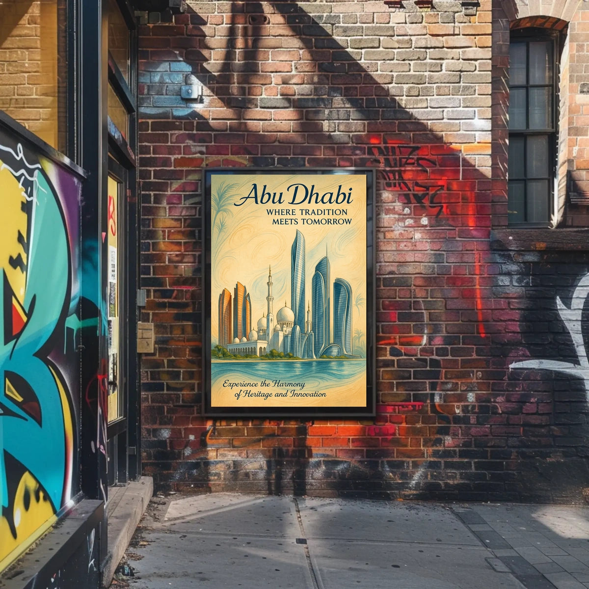 Abu Dhabi Tradition Meets Future Cityscape Poster