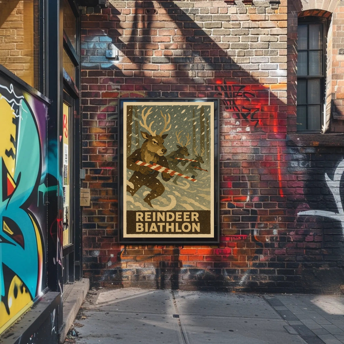 Reindeer Biathlon Poster