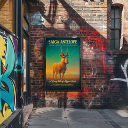Saiga Antelope A Living Relic Poster