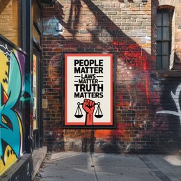 Justice and Equality Bold Political or Propaganda Poster