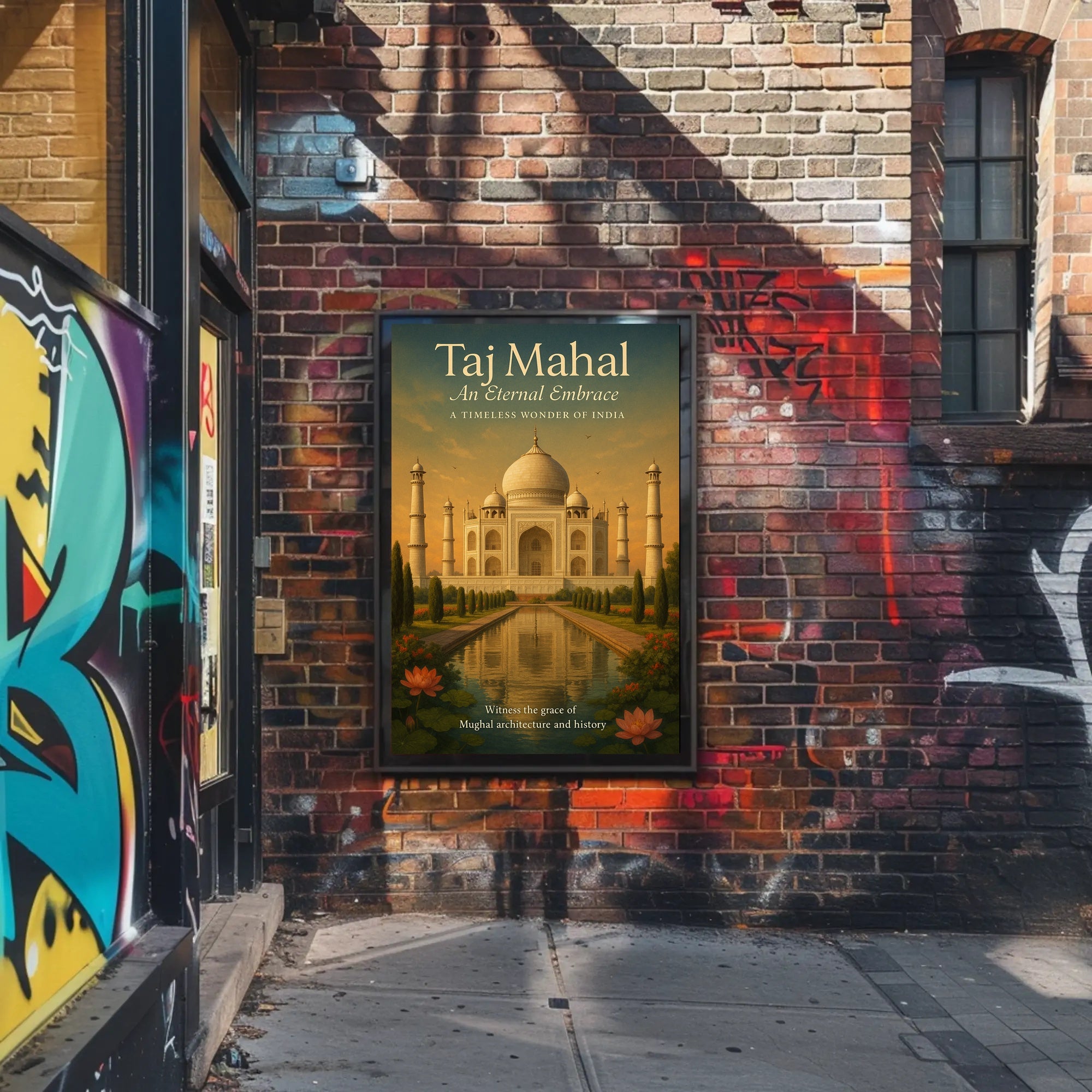 Taj Mahal Vintage Travel Poster Wall Art Print