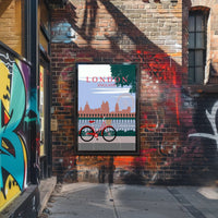 London Cityscape Silhouette: Bold Lettering Travel Poster