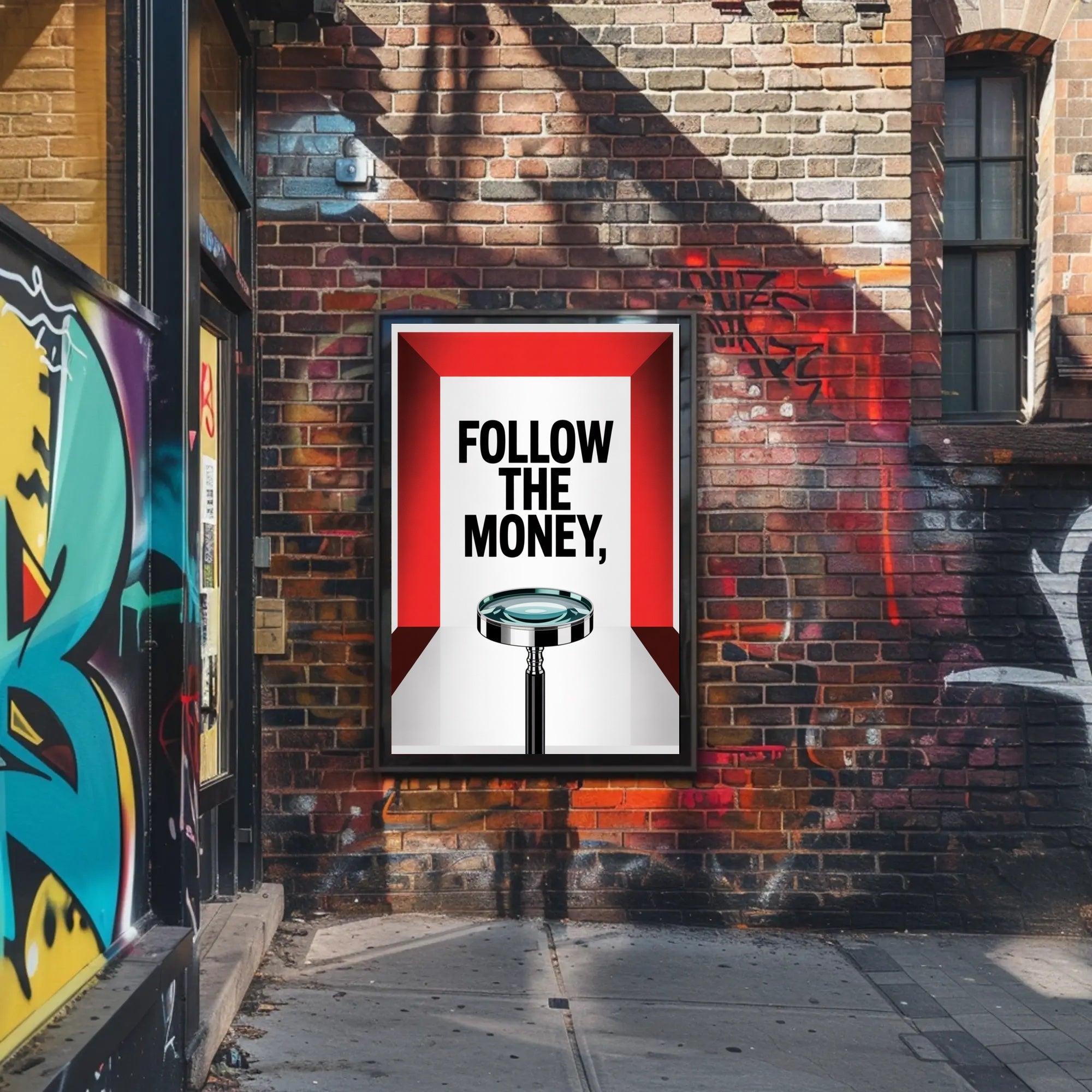 FOLLOW THE MONEY financial investigation motivational or quote poster