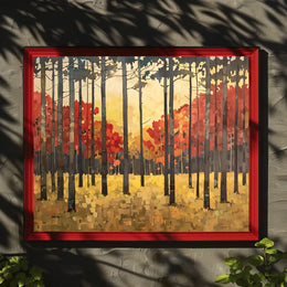 Autumn Forest Serenity: Modern Impressionistic Art Poster