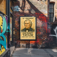 Zachary Taylor 12th President of the United States Exaggerated Cartoon Sketch Poster