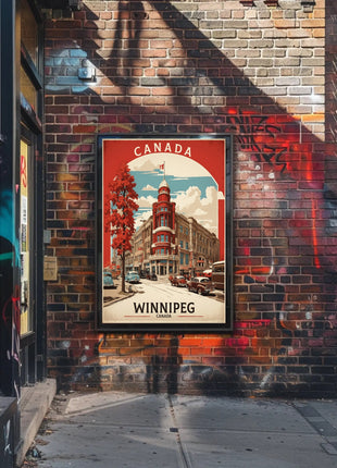 Vintage Winnipeg Landmark with Classic Cars Urban or Cityscape Poster