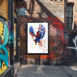 powerful bald eagle flying Poster