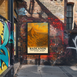 Badlands National Park Vintage Travel Poster Print