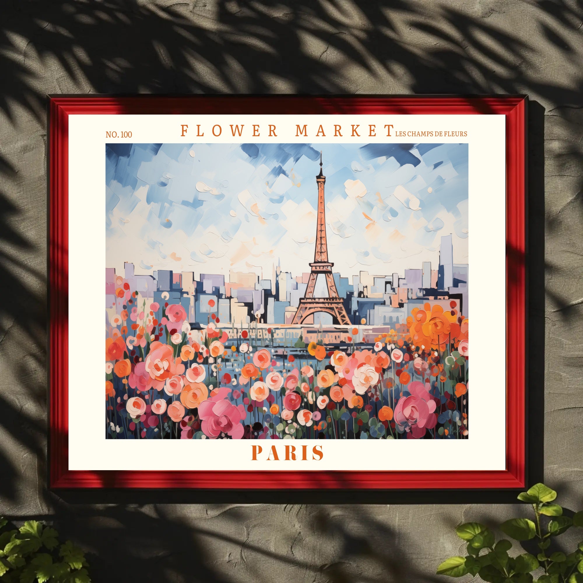 Vibrant Paris Scene with Eiffel Tower Travel Poster