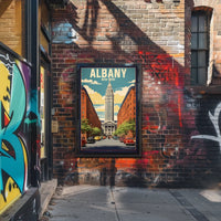 Albany Poster Vintage Cityscape Urban Historic Wall Art