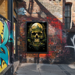 Nature-Inspired Skull Landscape Art Poster - Abstract, Artistic, or Pop Culture Poster