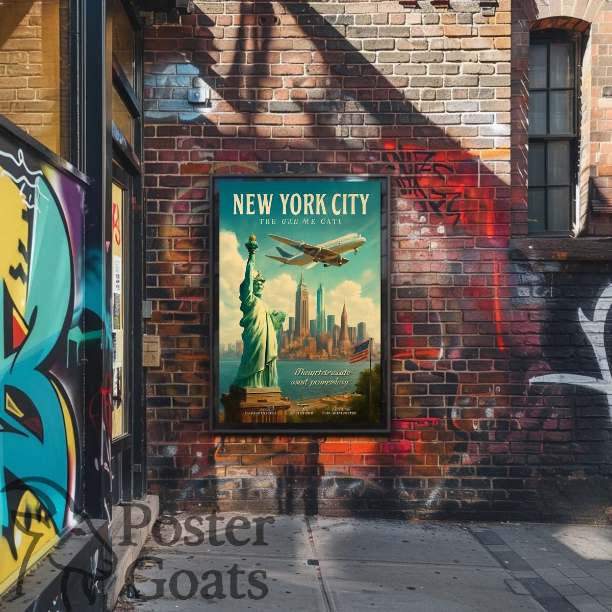 New York City Skyline Vintage Travel Poster
