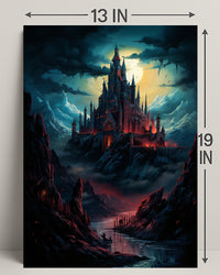 Castle Under The Moonlight Poster
