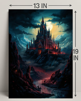 Castle Under The Moonlight Poster