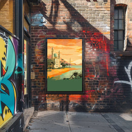 Sunset Over the Oasis Poster