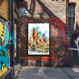 Pinnacles Watercolor Wall Art Poster