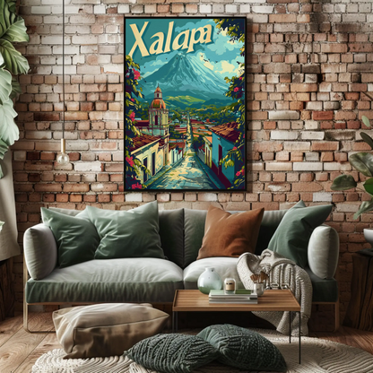 Xalapa Mexico Volcano Colonial Town View Travel Poster Travel Poster