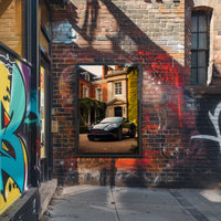 Luxury Car and Mansion Poster PosterGoat
