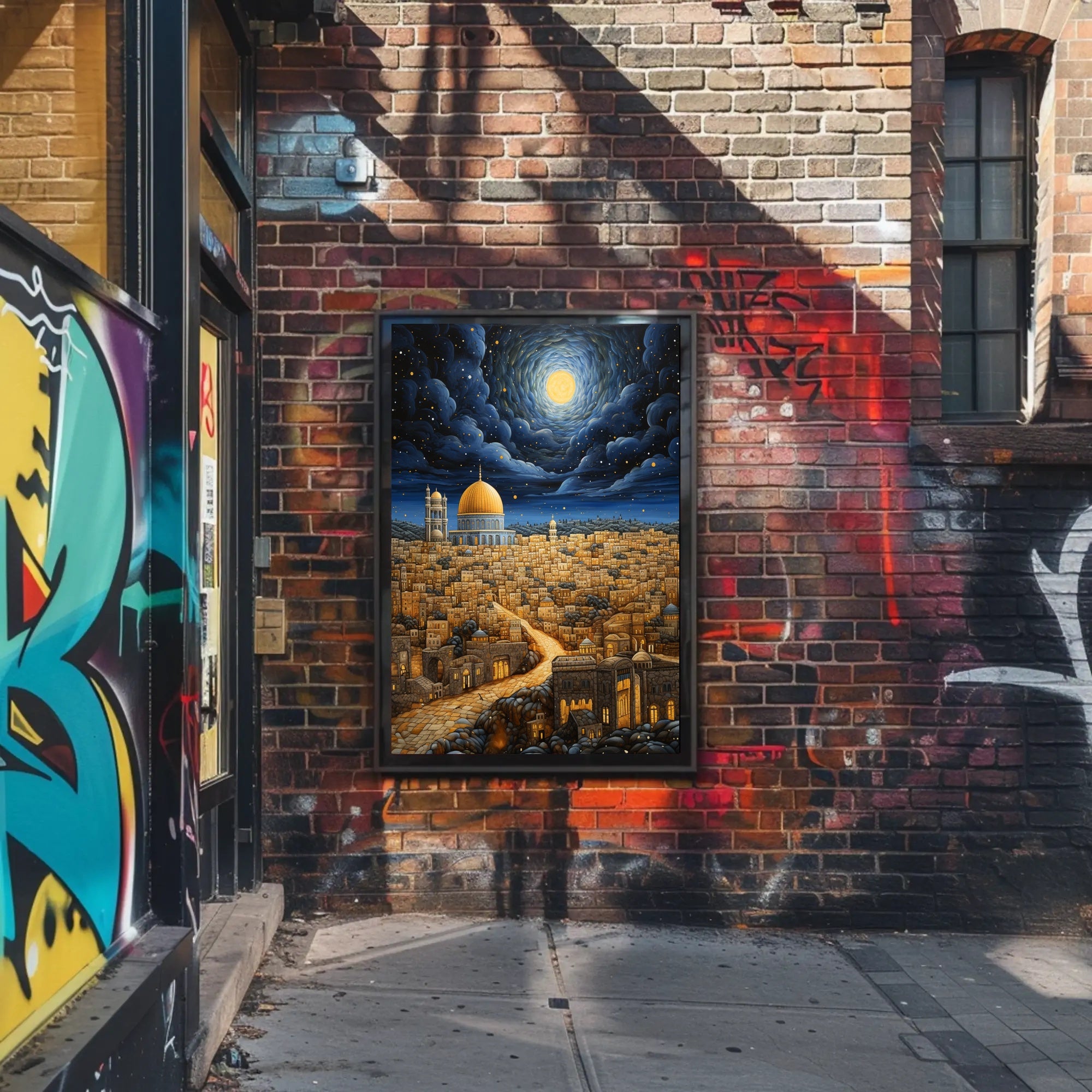 Moonlit Cityscape Poster