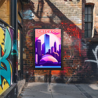 Chicago Skyline at Sunset: Urban Cityscape Poster