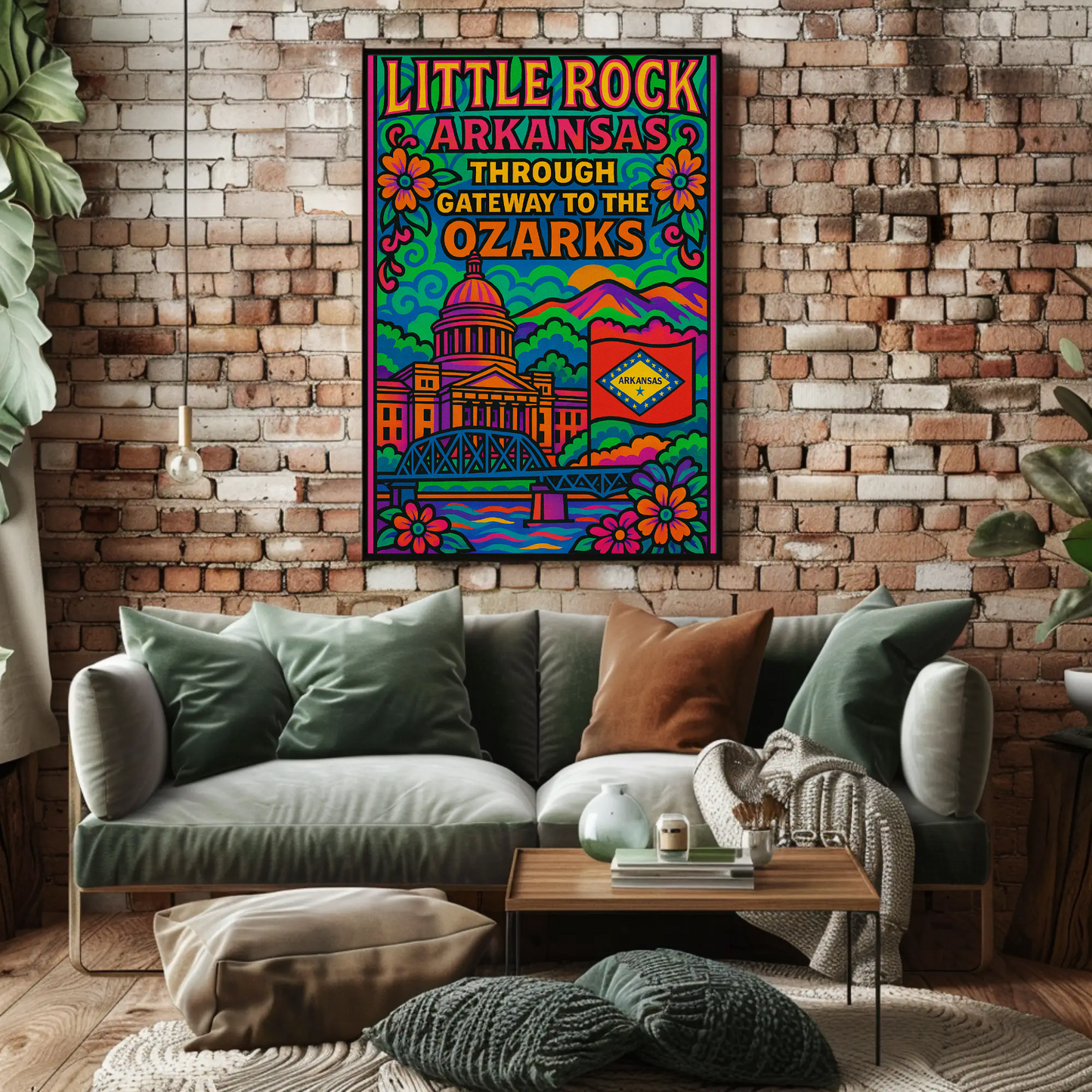 Little Rock Arkansas Ozarks Travel Poster